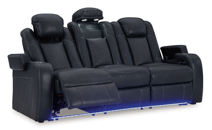 Fyne-Dyme - Power Reclining Sofa With Adj Headrest - Sapphire