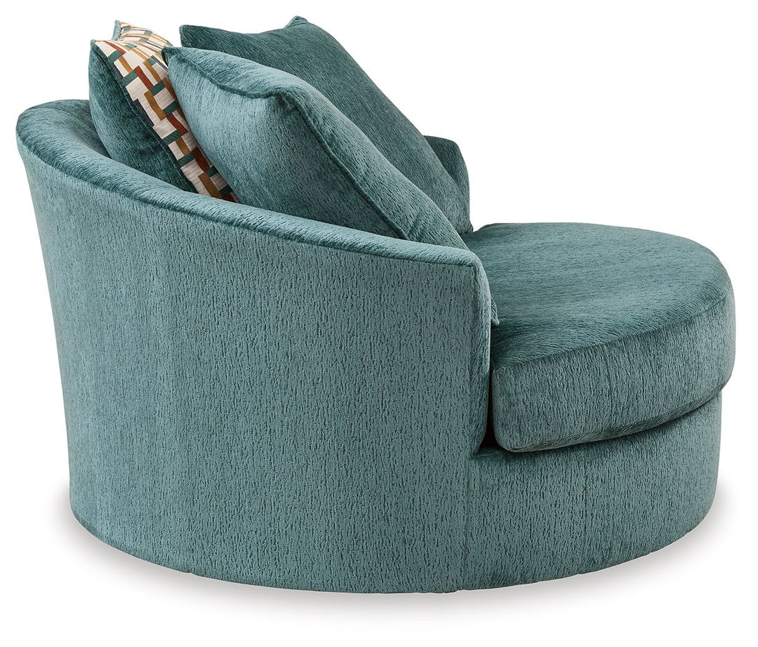 Laylabrook - Oversized Swivel Accent Chair - Teal