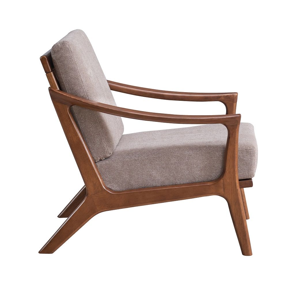 Lide - Accent Chair - Light Brown Fabric & Brown