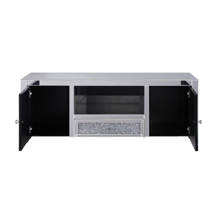 Noralie - TV Stand - Mirrored & Faux Diamonds