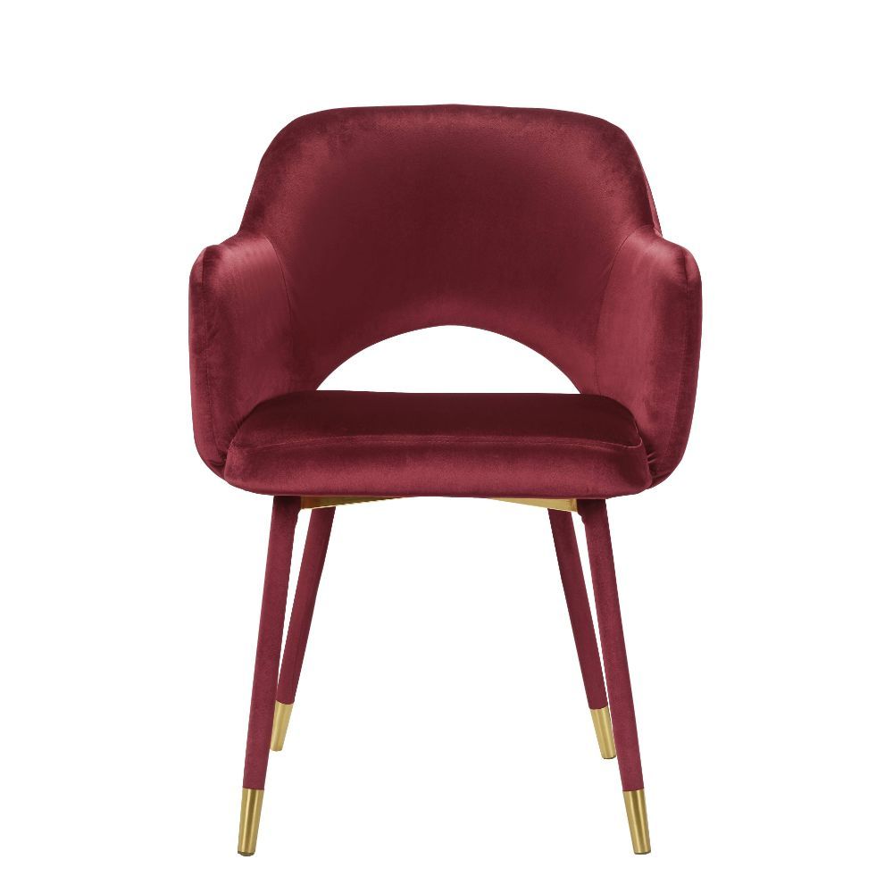 Applewood - Accent Chair - Bordeaux-Red Velvet & Gold