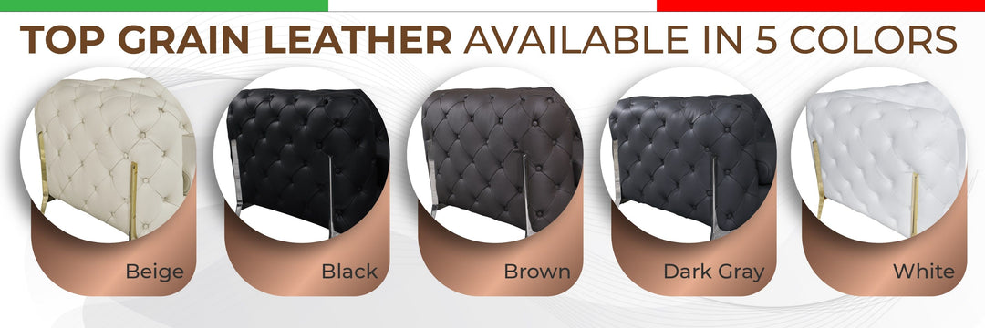 DivanItalia 970 Italian Leather Beige Leather Sofa and Two Chair Set