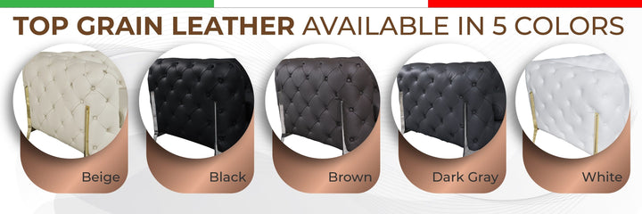 DivanItalia 970 Italian Leather Beige Leather Sofa and Two Chair Set