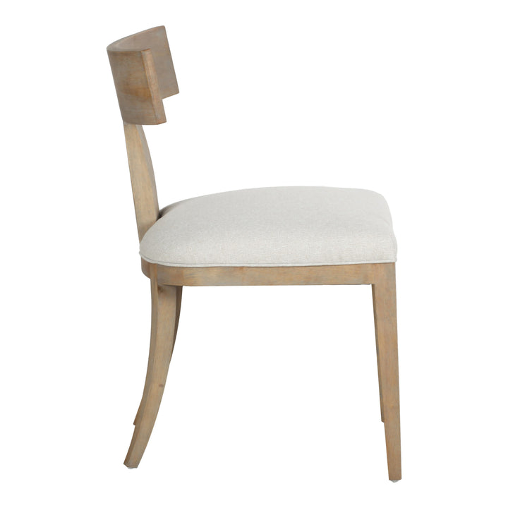 Fabien - Mid-Century Modern Beige Linen + Wood Dining Chair (Set of 2)