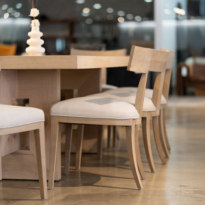 Fabien  Mid-Century Modern Beige Linen + Wood Dining Chair (Set of 2)