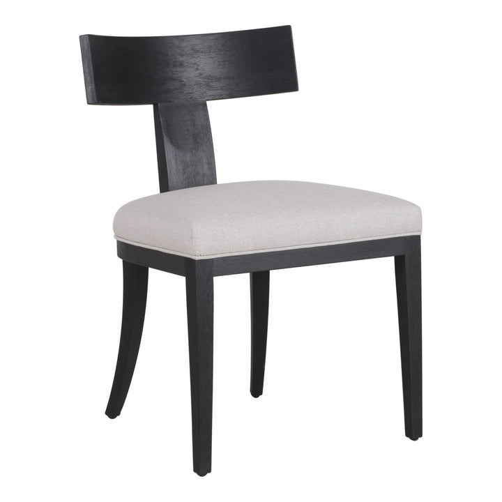Fabien - Mid-Century Modern Beige Linen + Black Walnut Dining Chair (Set of 2)