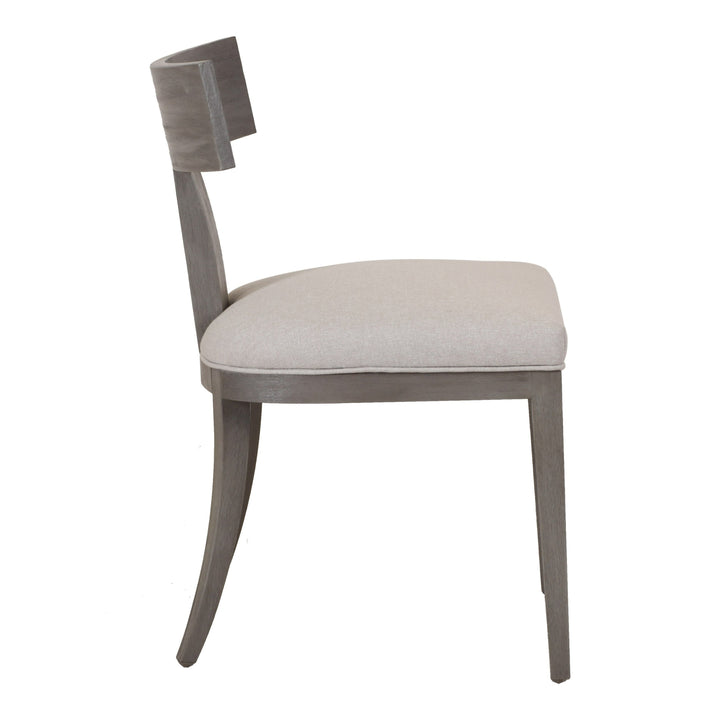 Fabien - Mid-Century Modern Beige Linen + Grey Wash Dining Chair (Set of 2)