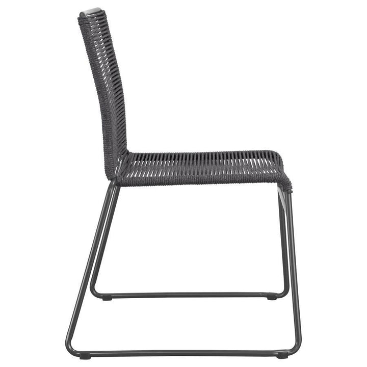 Jerome - Woven Rope Stackable Side Chair  - Charcoal