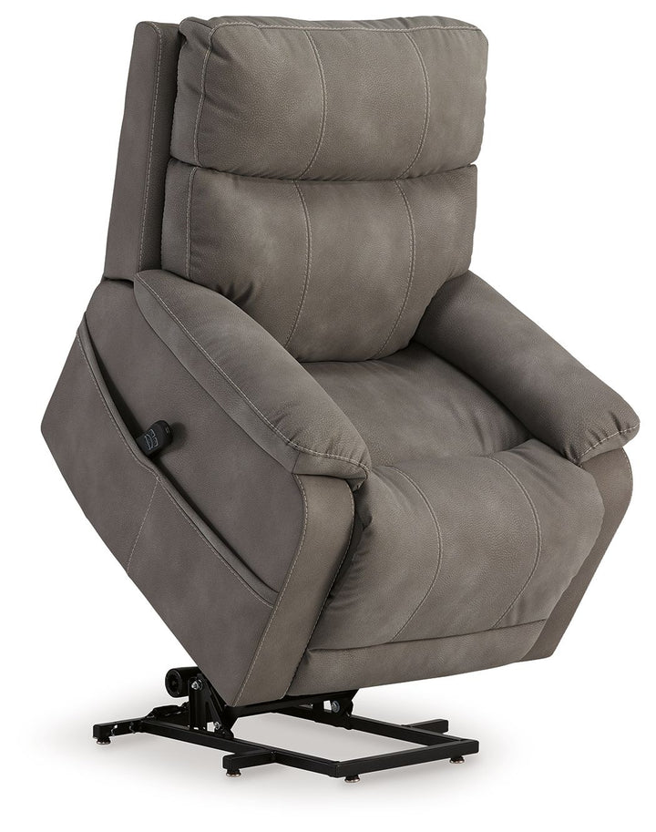 Next-Gen Durapella Power Lift Recliner with Dual Motors & Faux Leather Upholstery - Gray