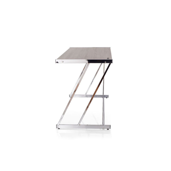 Finis - Writing Desk With USB - Weathered Oak & Chrome