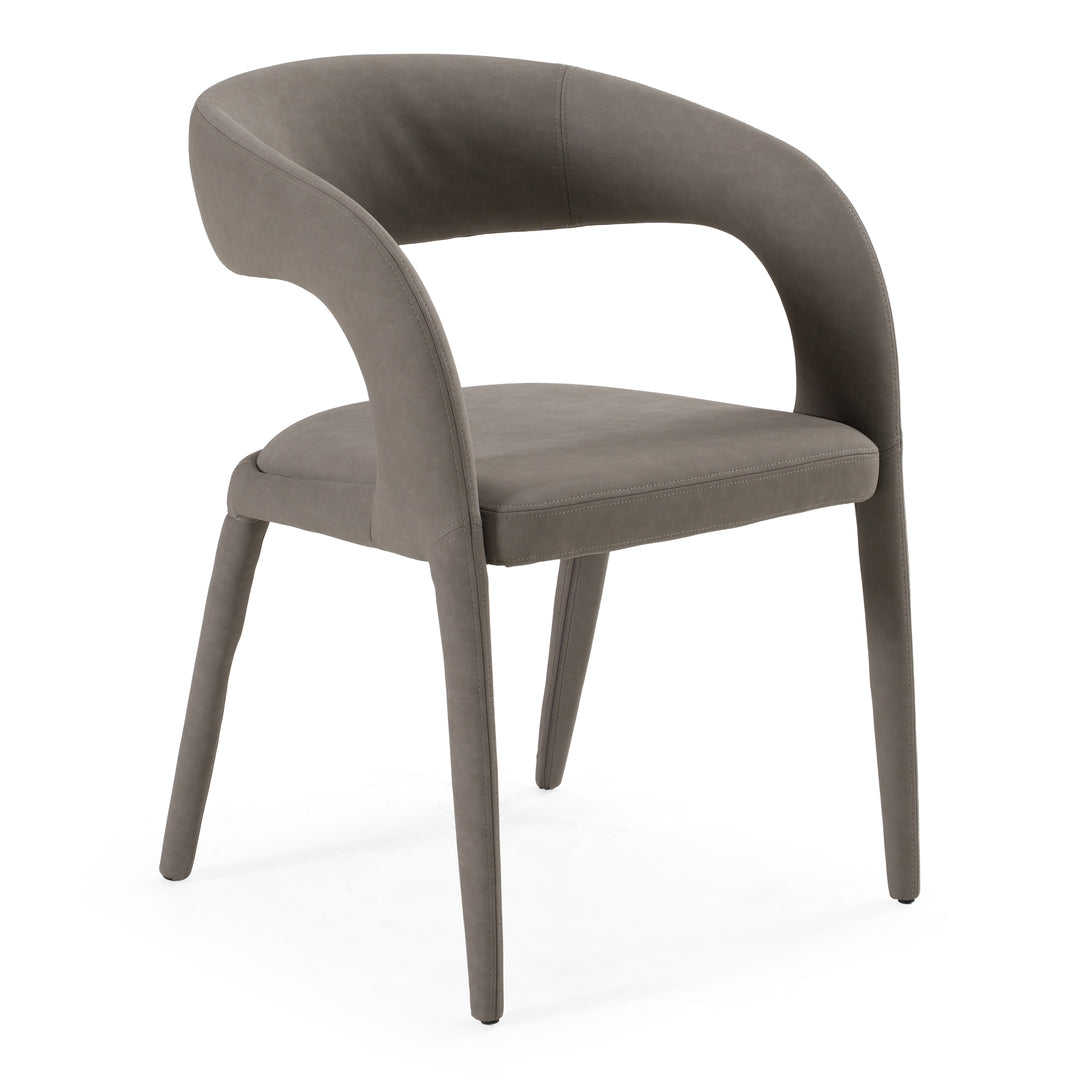 Faerron  Modern Grey Leatherette Dining Chair