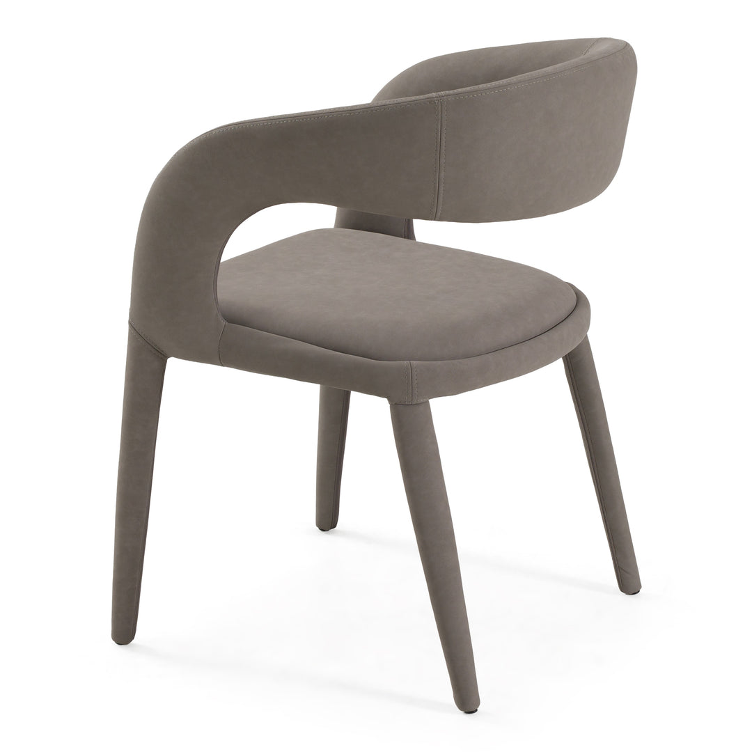Faerron - Modern Grey Leatherette Dining Chair