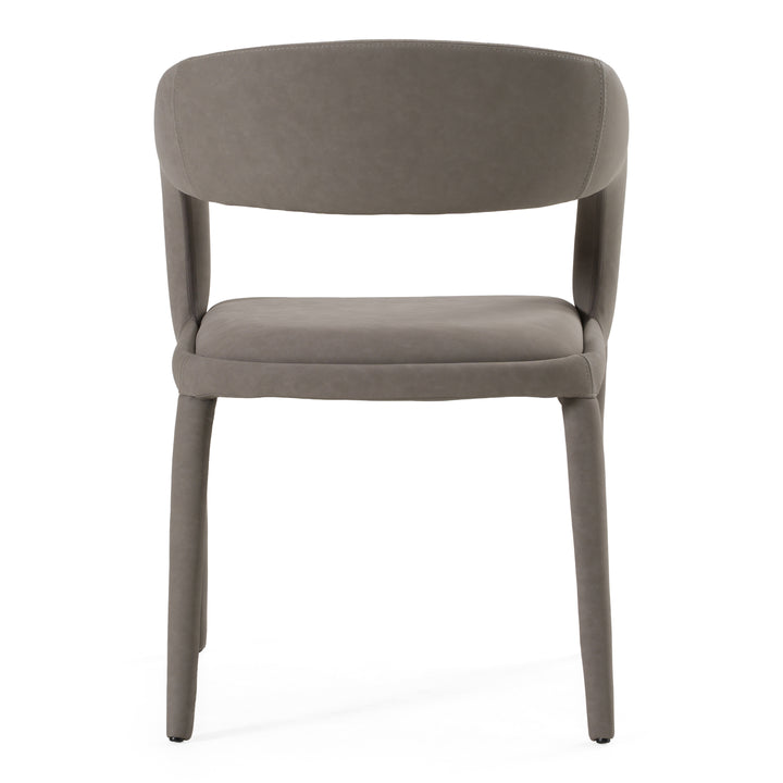 Faerron  Modern Grey Leatherette Dining Chair