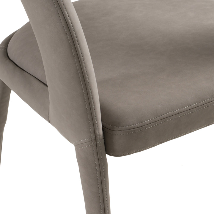Faerron - Modern Grey Leatherette Dining Chair