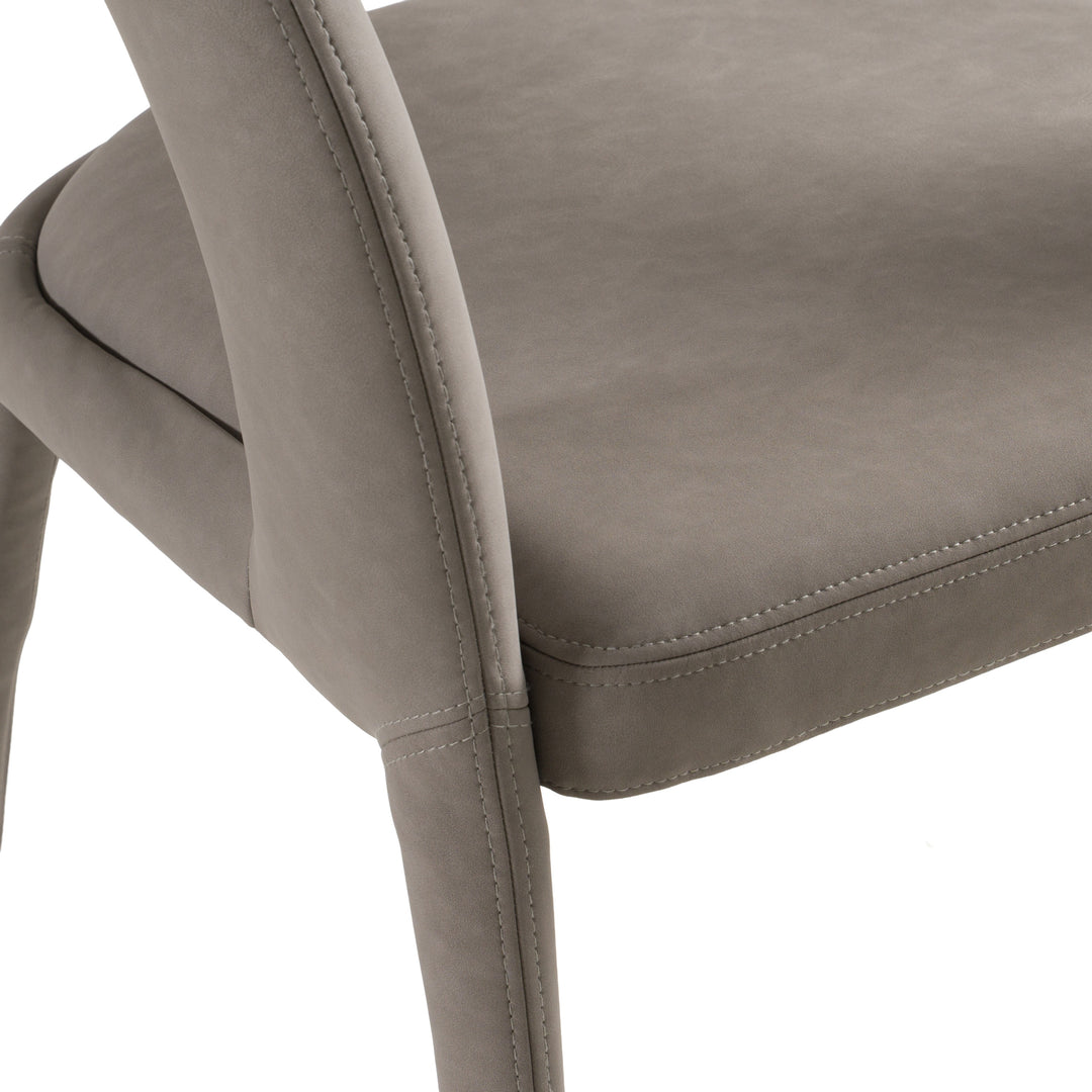 Faerron - Modern Grey Leatherette Dining Chair