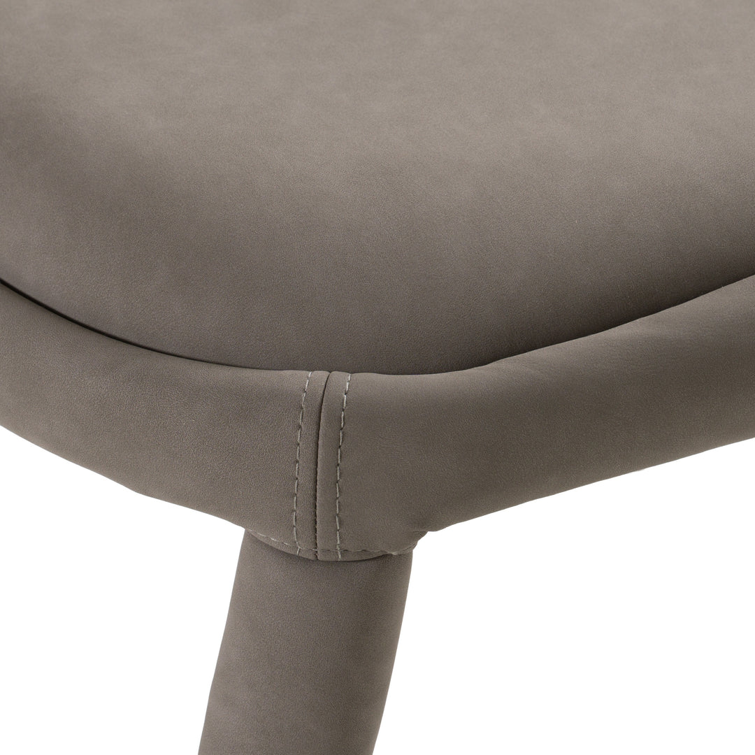 Faerron - Modern Grey Leatherette Dining Chair