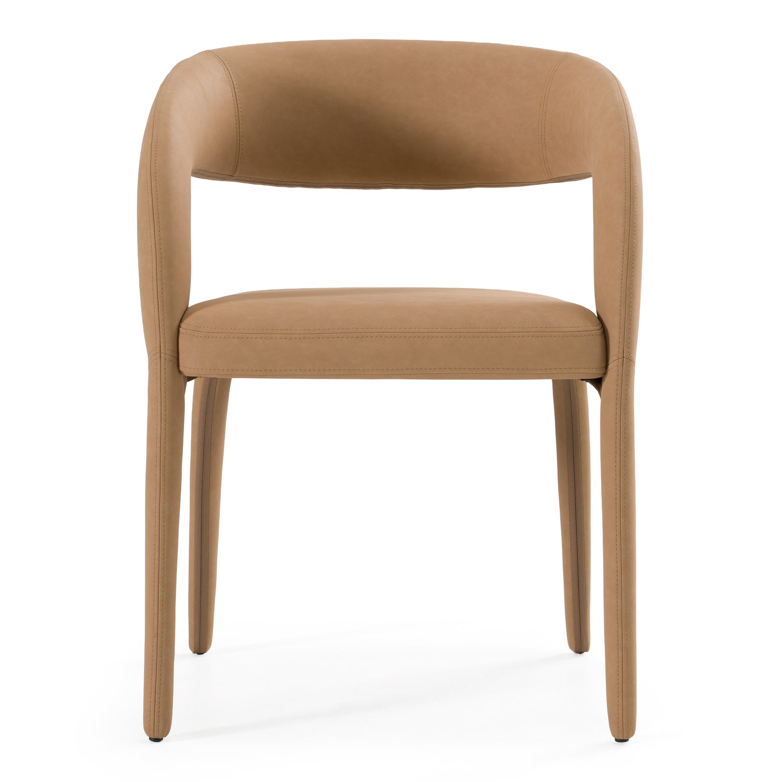 Faerron - Modern Tan Leatherette Dining Chair
