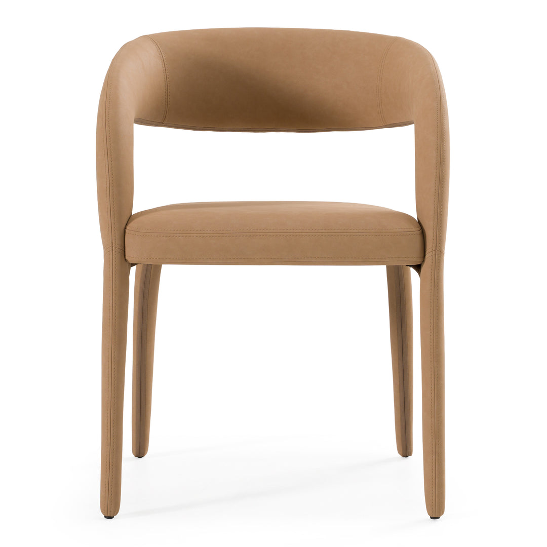 Faerron - Modern Tan Leatherette Dining Chair