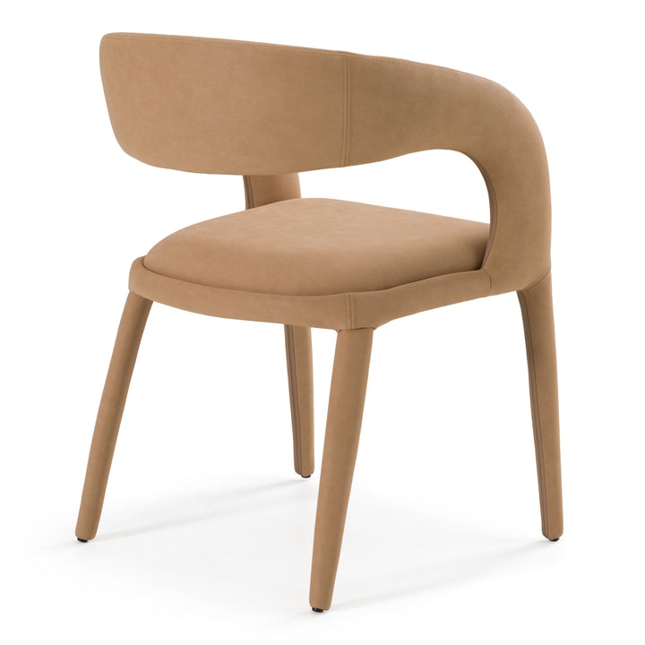 Faerron - Modern Tan Leatherette Dining Chair