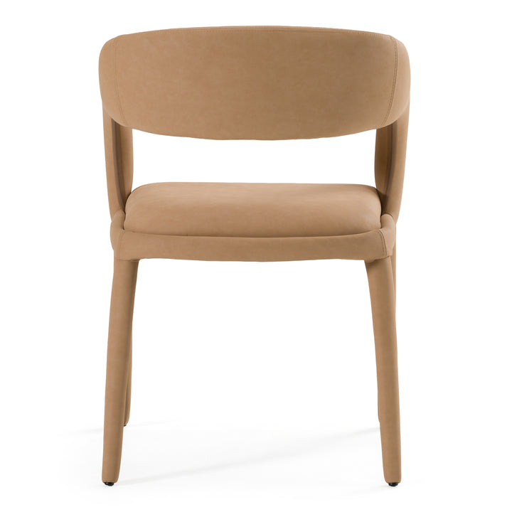 Faerron - Modern Tan Leatherette Dining Chair