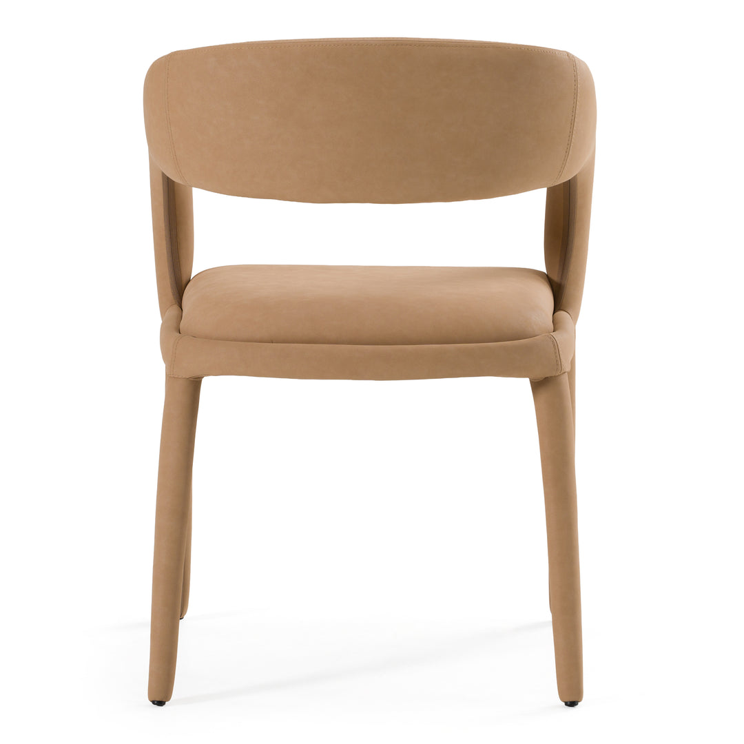 Faerron - Modern Tan Leatherette Dining Chair