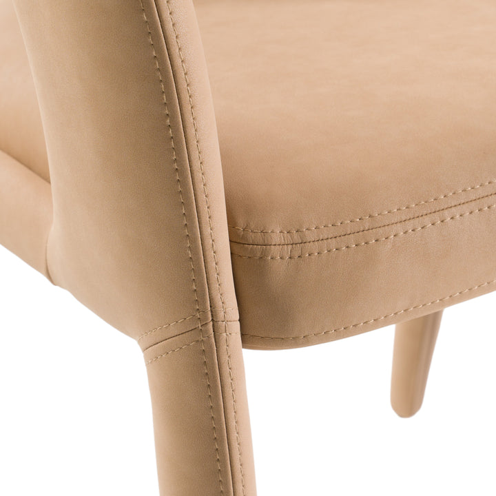 Faerron - Modern Tan Leatherette Dining Chair