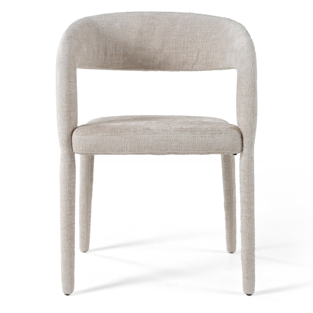 Faerron - Modern Light Grey Fabric Dining Chair - View 2