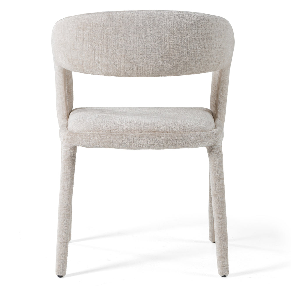 Faerron - Modern Light Grey Fabric Dining Chair - View 4