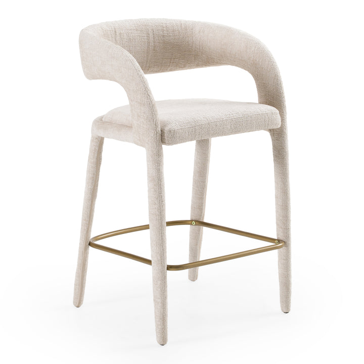 Faerron - Modern Light Grey Fabric Counter Chair