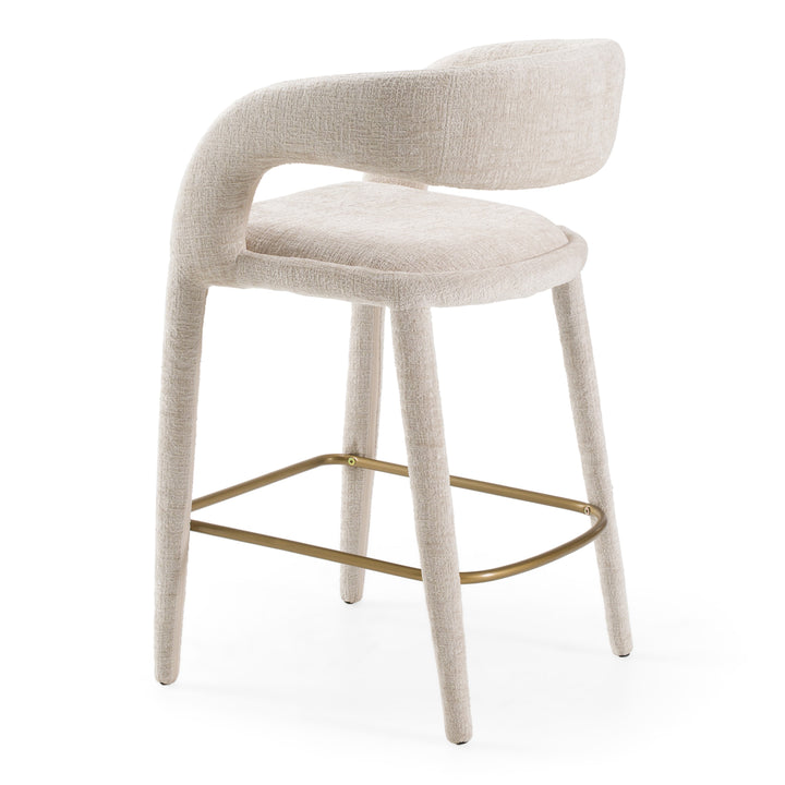 Faerron  Modern Light Grey Fabric Counter Chair