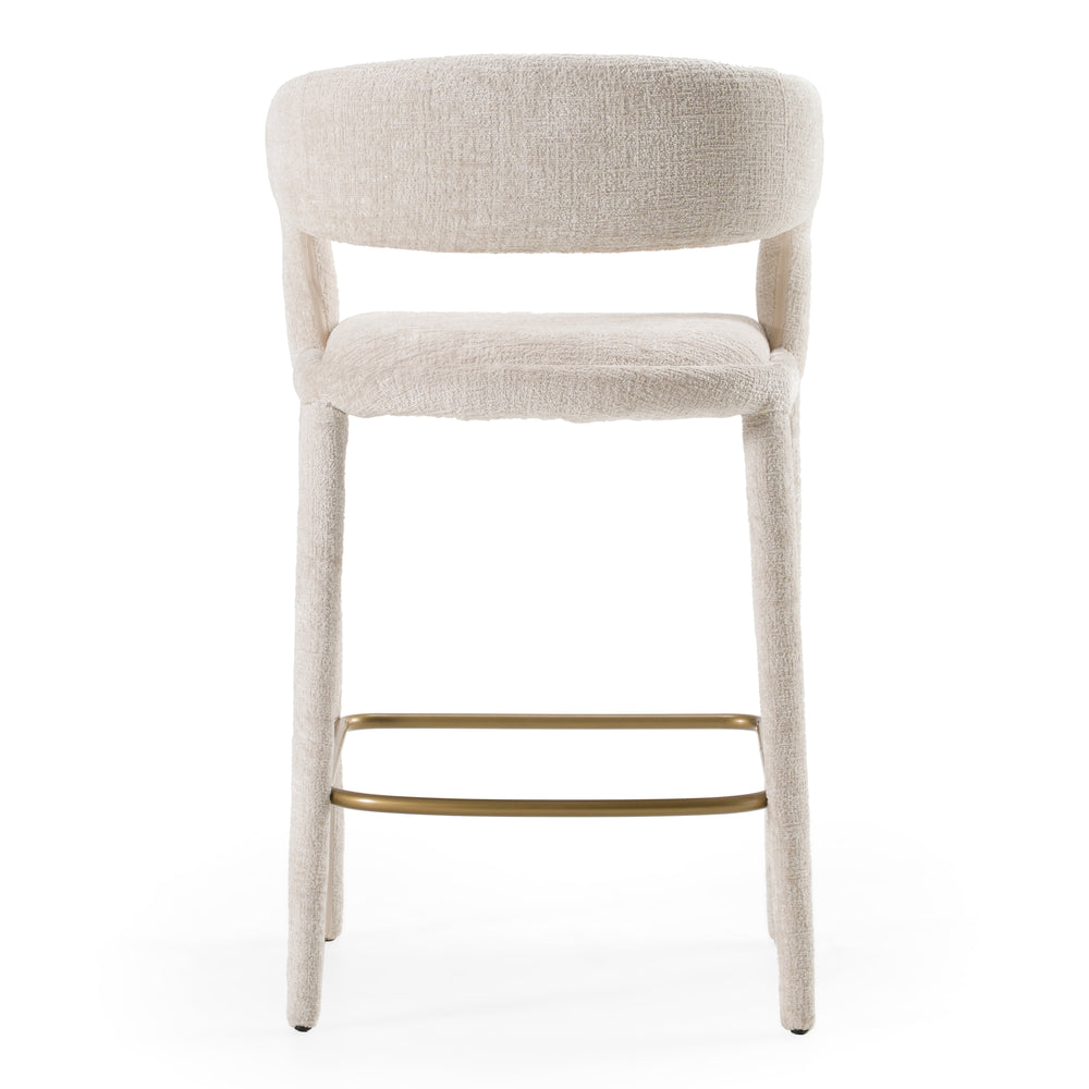 Faerron - Modern Light Grey Fabric Counter Chair - View 3