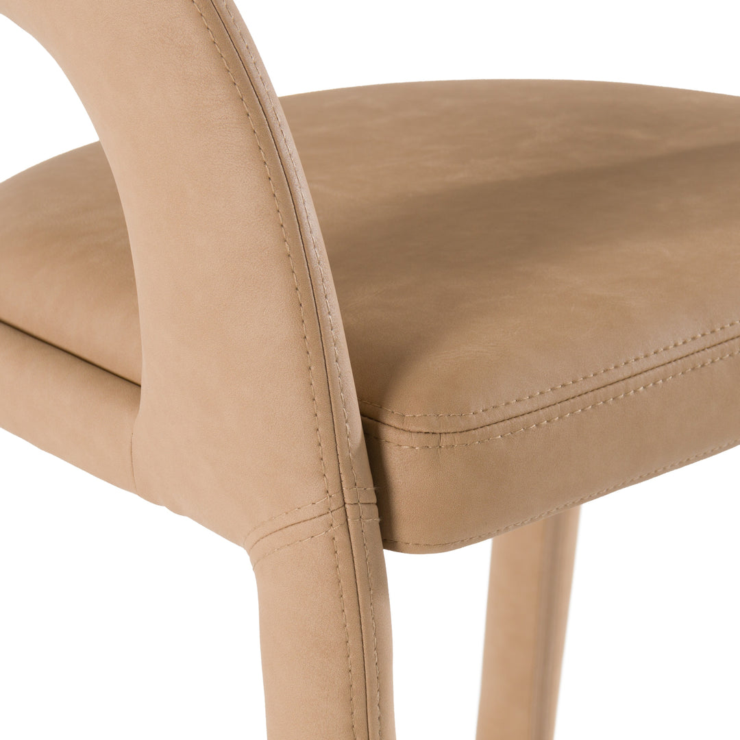 Faerron - Modern Tan Leatherette Bar Chair