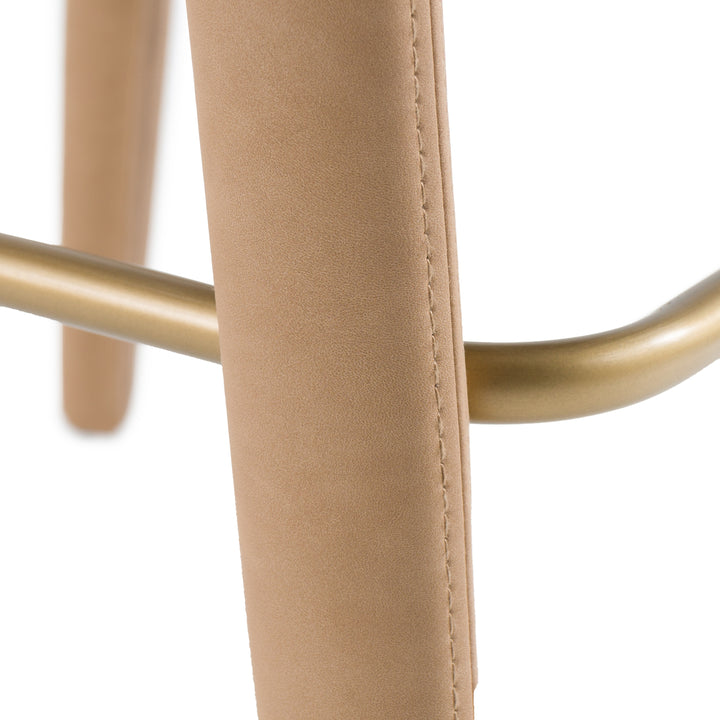 Faerron - Modern Tan Leatherette Bar Chair