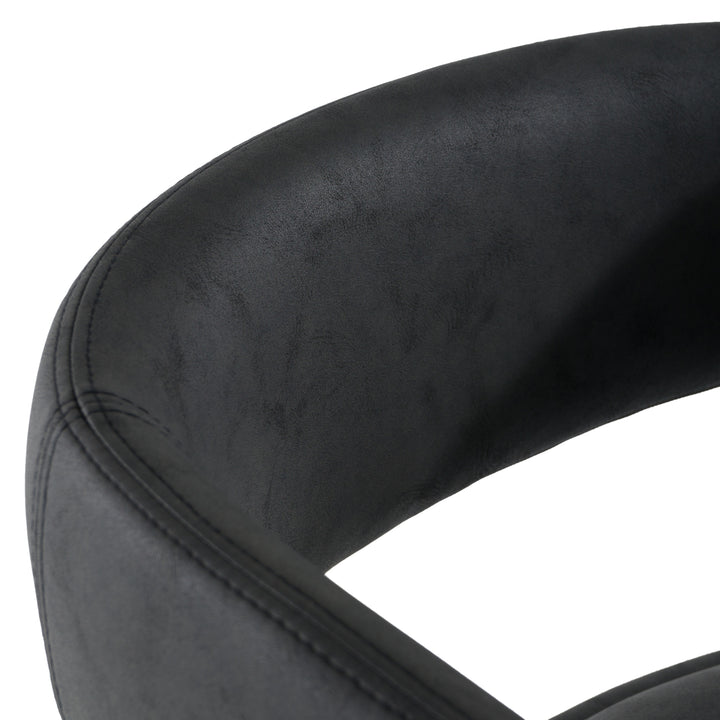 Faerron - Modern Black Leatherette Bar Chair