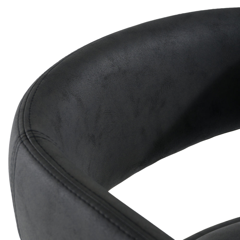 Faerron - Modern Black Leatherette Bar Chair - View 6
