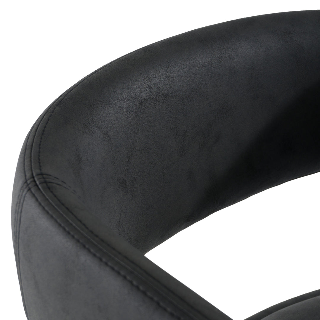 Faerron - Modern Black Leatherette Bar Chair
