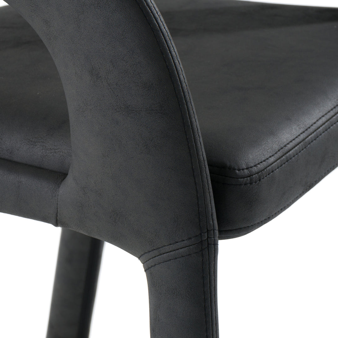 Faerron - Modern Black Leatherette Bar Chair