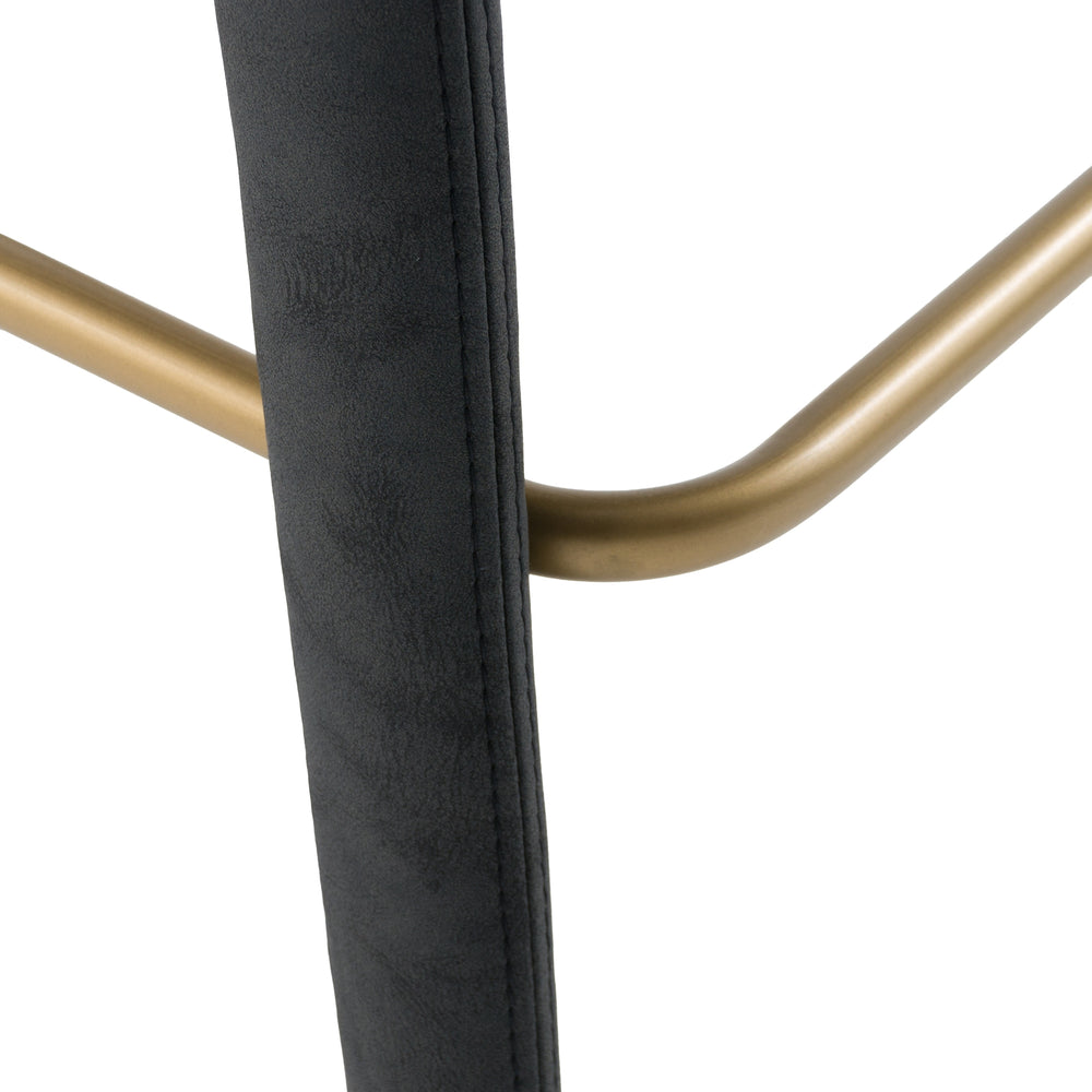 Faerron - Modern Black Leatherette Bar Chair - View 8