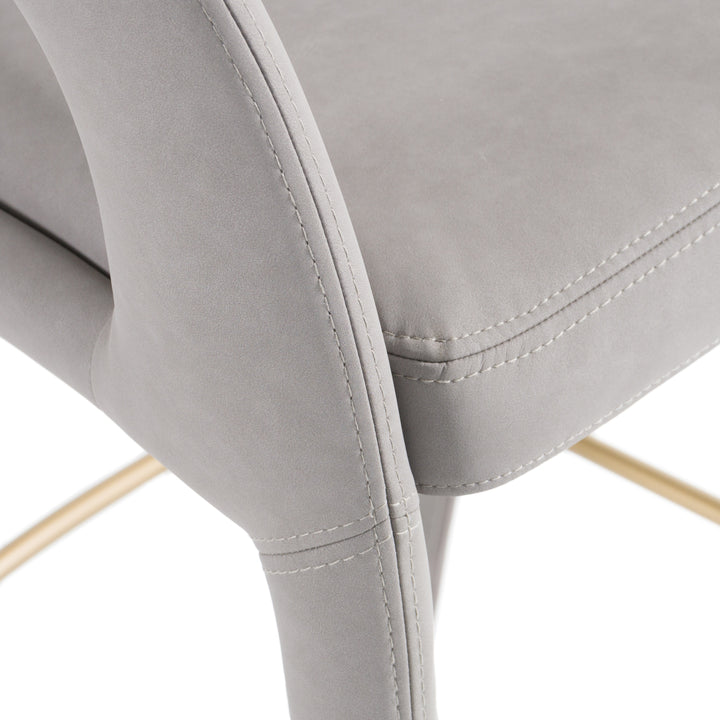 Faerron - Modern Grey Leatherette Bar Chair