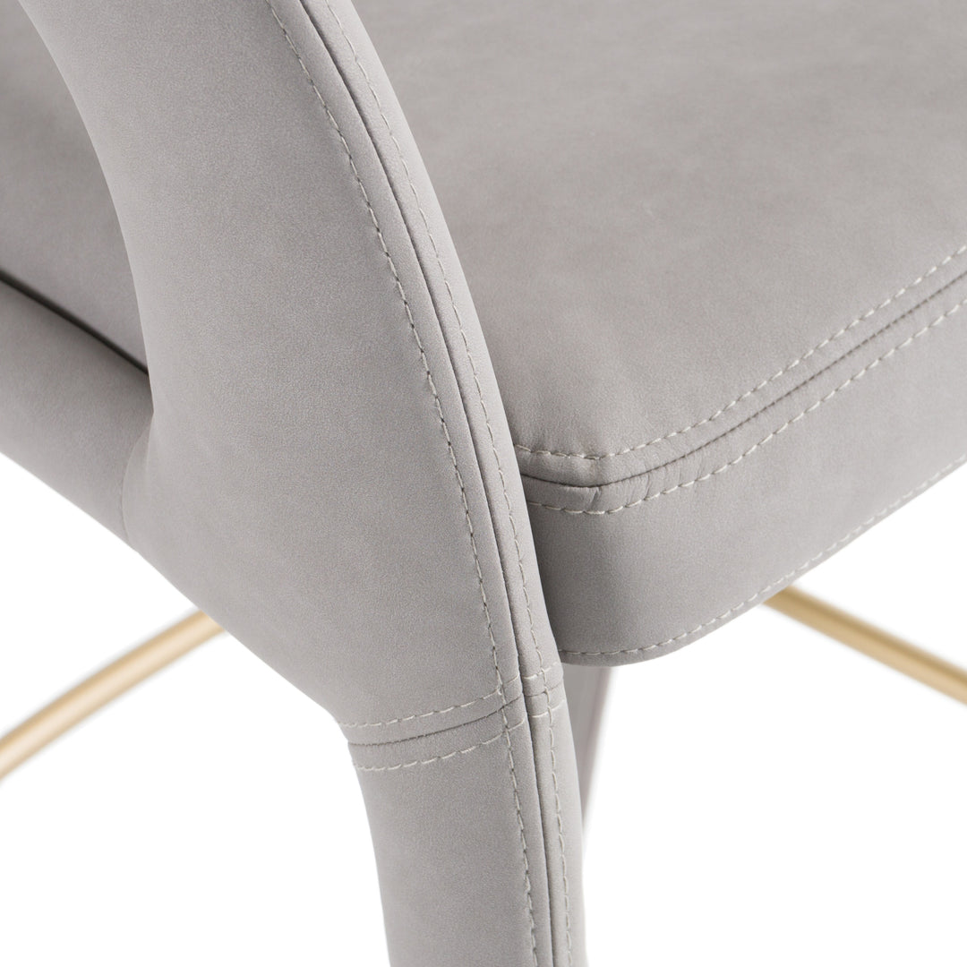 Faerron - Modern Grey Leatherette Bar Chair