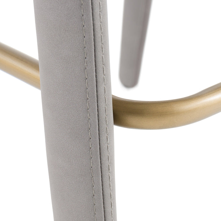 Faerron - Modern Grey Leatherette Bar Chair