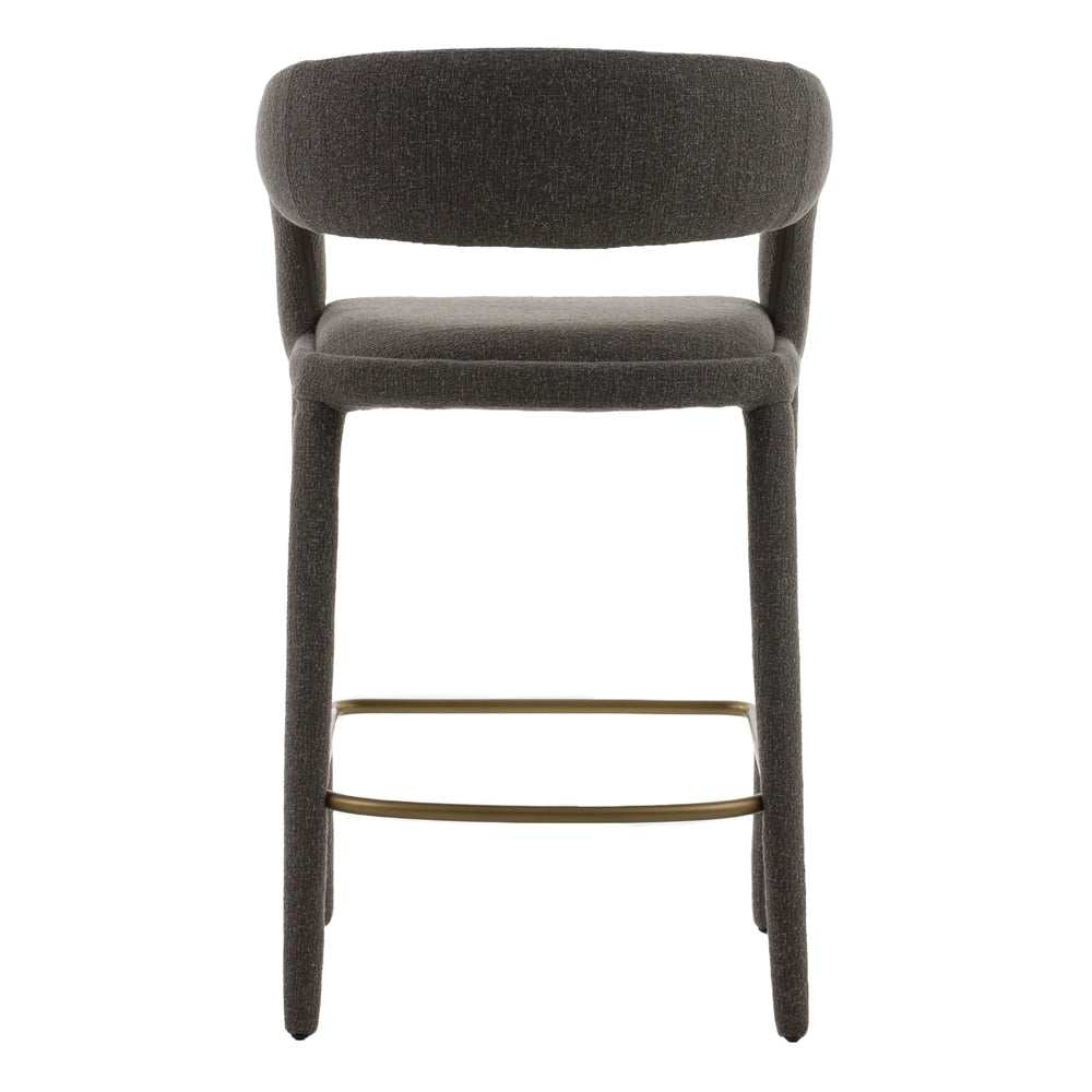 Faerron - Modern Grey Fabric Counter Chair - View 2