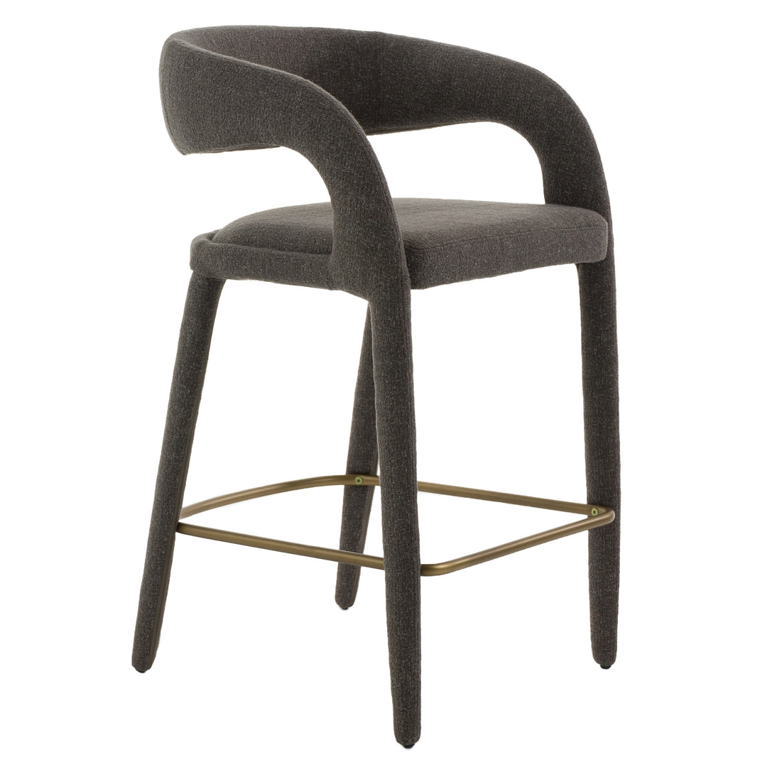 Faerron - Modern Grey Fabric Counter Chair