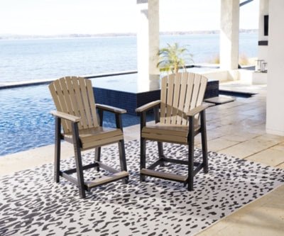 Fairen Trail Outdoor Counter Height Bar Stool (Set of 2) - Black Stool Set modern furniture Contempo Furniture