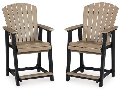 Fairen Trail Outdoor Counter Height Bar Stool (Set of 2) - Black | Ashley Furniture