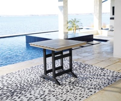 Fairen Trail Outdoor Counter Height Dining Table - Black Dining Table modern furniture Contempo Furniture