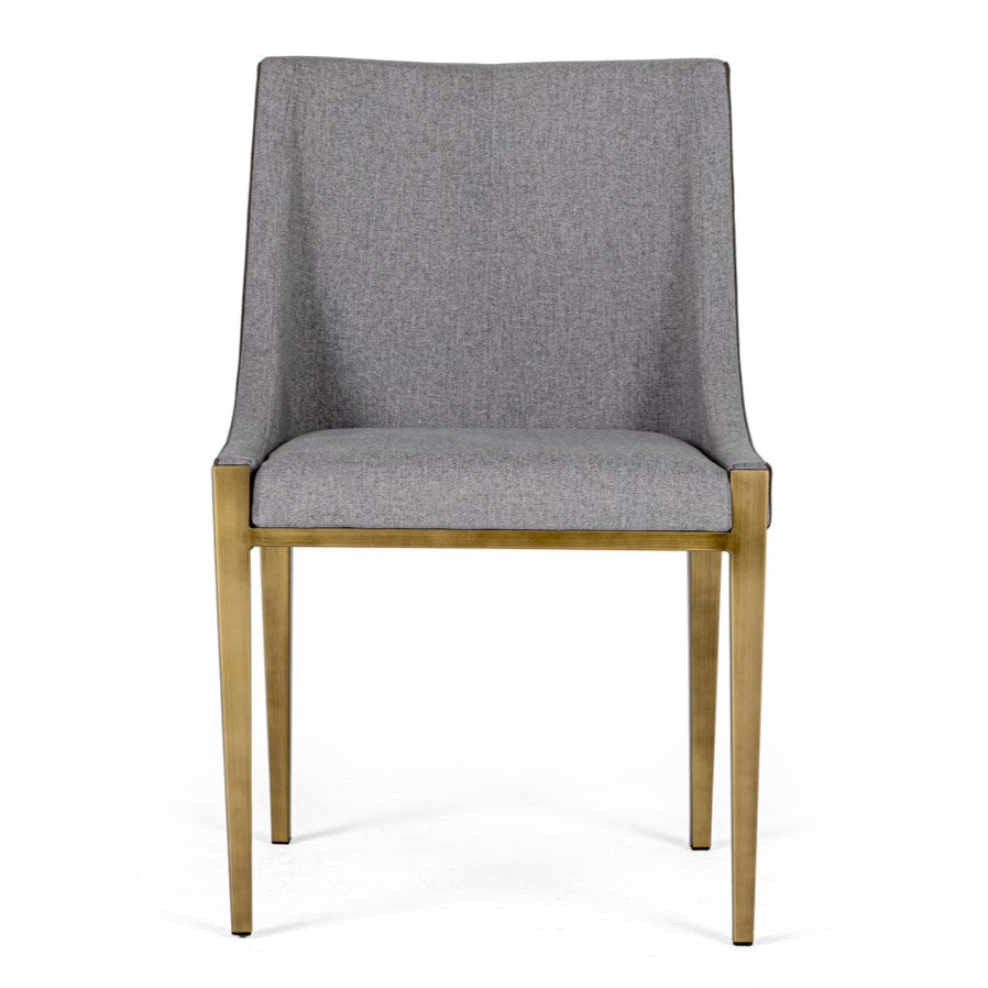Fairview - Modern Grey & Brass Dining Chair - View 3