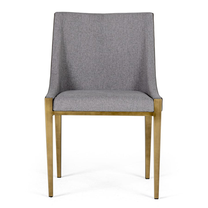 Fairview  Modern Grey & Brass Dining Chair