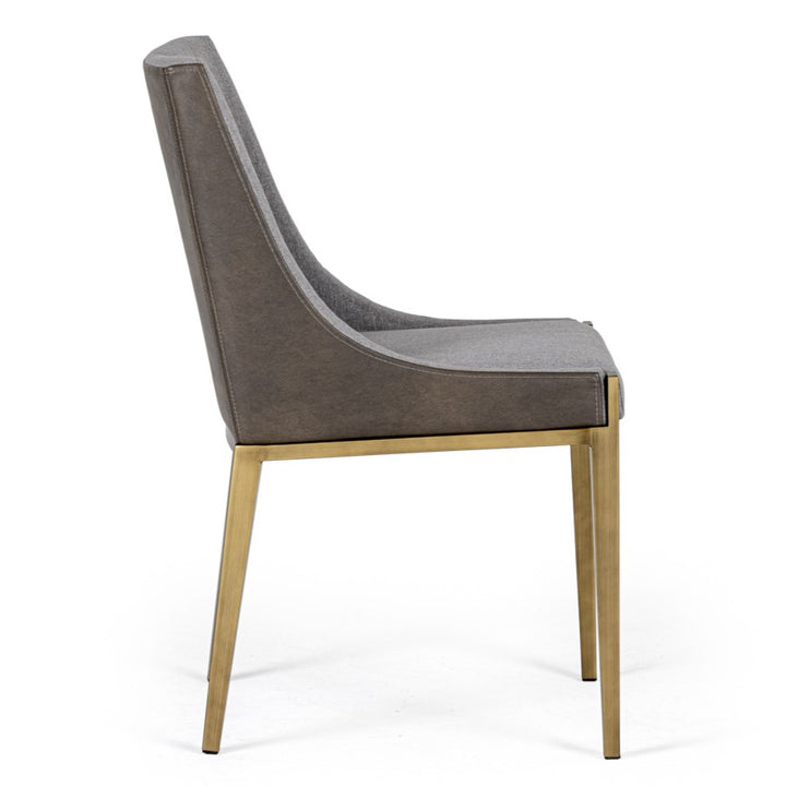 Fairview  Modern Grey & Brass Dining Chair