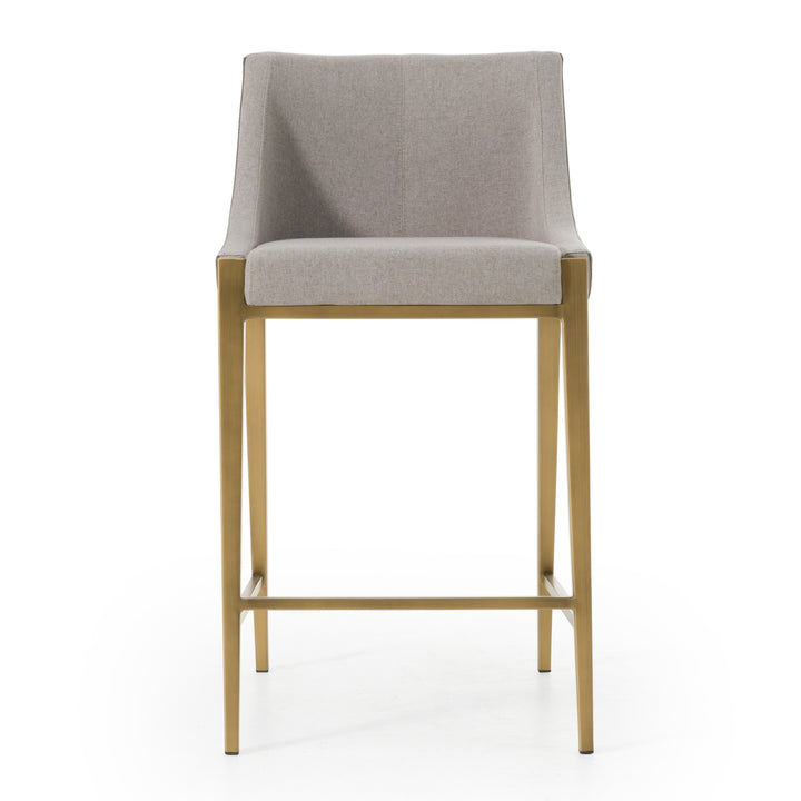 Fairview - Contemporary Grey + Brass Counter Stool